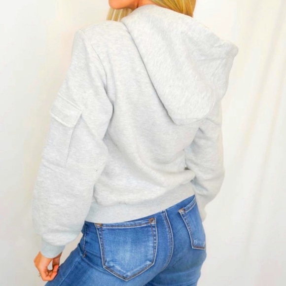 ☃️BOGO50%☃️🆕🐍EXPRESSED SOCIETY: GREY Pullover Hoodie w/Crystal Snake & Heart MED - Picture 17 of 17